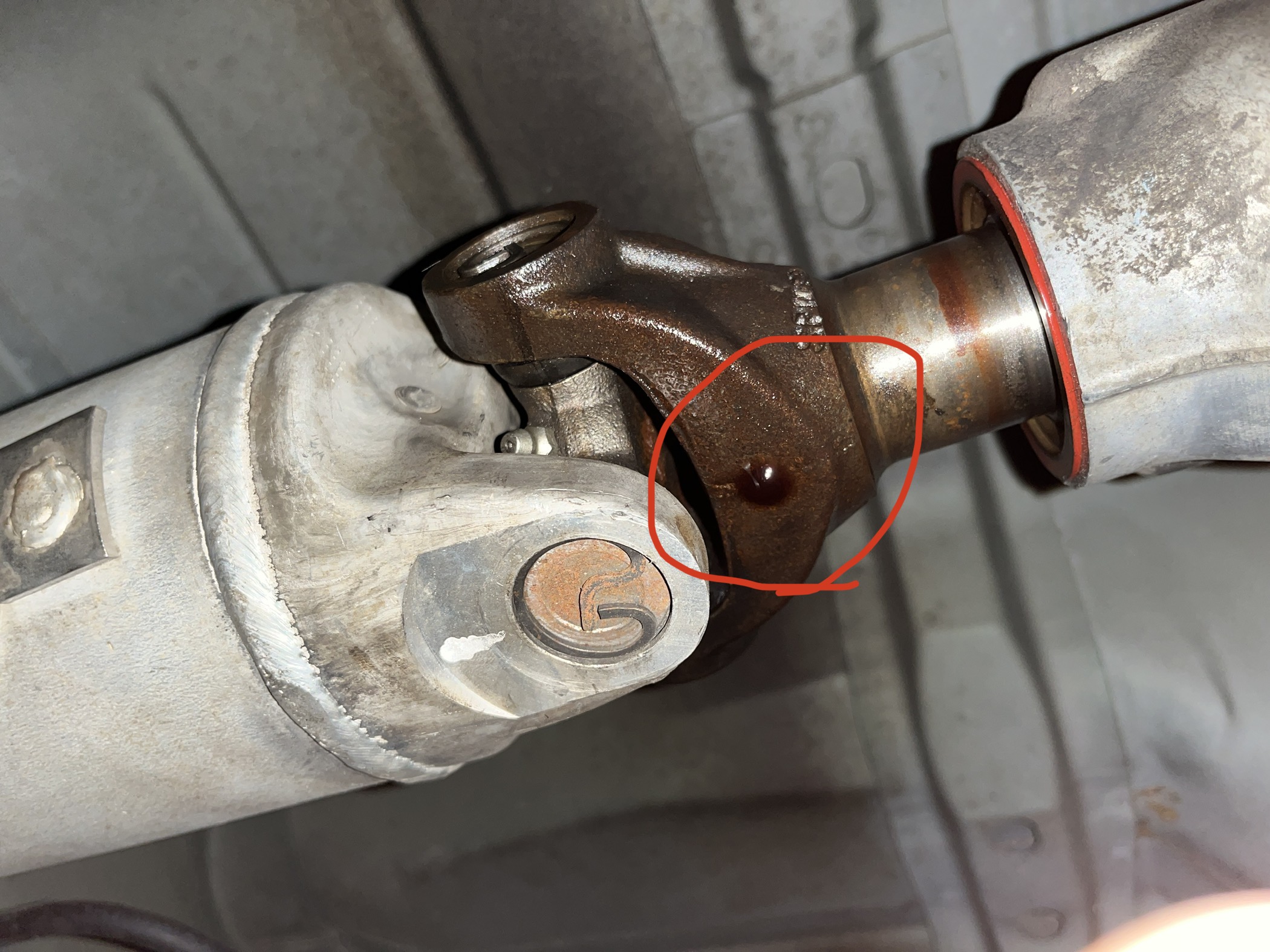 Transmission fluid leaking from front u-joint (photo) | Chevy 